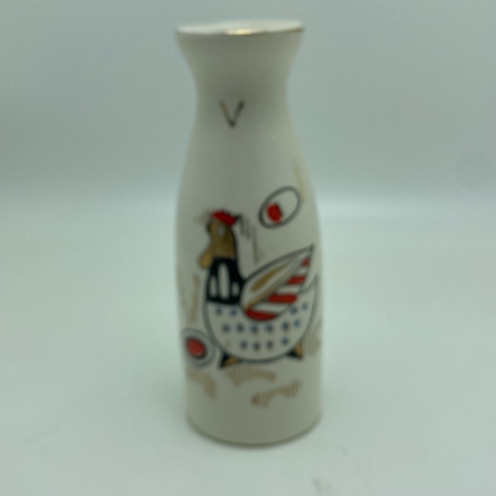 Vintage Rising Sun Rooster Ceramic Cruet 5”